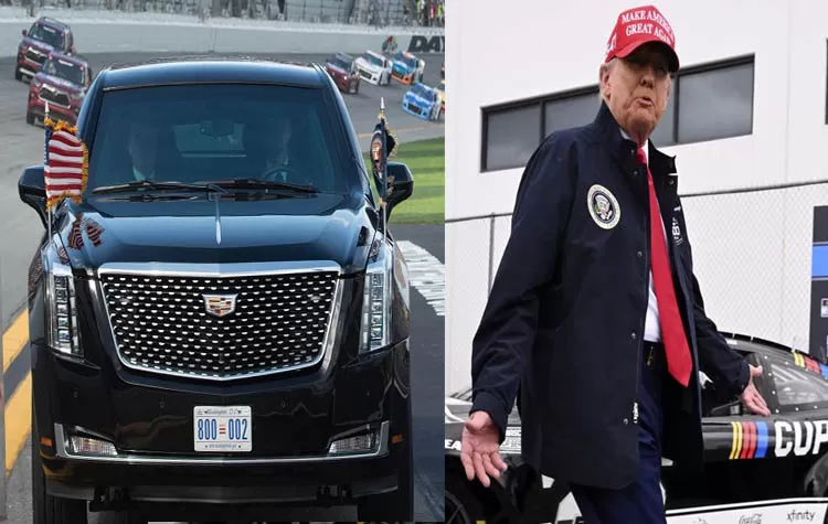 Donald Trump At Daytona 500: The President's 'Beast' Takes Center Stage