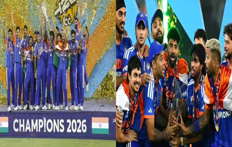 India Players Celebrate Back-to-Back T20 World Cup Success