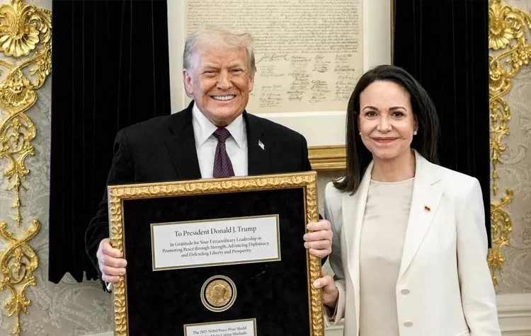 Machado Symbolically Presents Nobel Peace Prize To Trump