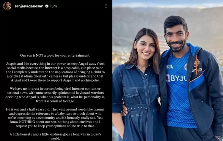 Sanjana Ganesan Responds To Social Media Criticism About Her Son