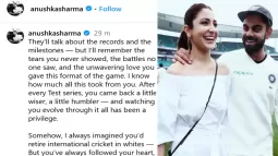 Virat Kohli Announces Test Retirement; Anushka Sharma Posts Emotional Note